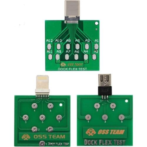 Dock Flex Test Board for IP System U2 IC/Battery/Charging Port 5 Pins Easy Checking Android Type C USB Tail Plug Charging Test