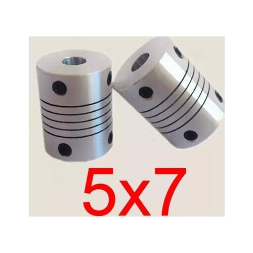 30pcs/lot 5x7 CNC Motor Jaw Shaft Coupler 5mm to 7mm 5 to 7 Flexible Coupling 18mm OD 25mm length (D20 L25)