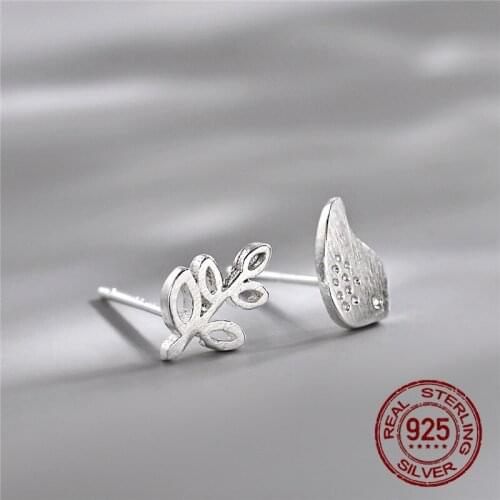 INEFFA 925 Sterling Silver Earring Hollow Bunny Leaves Branches Stud Earrings Womens Birthday Gift for Girls Kids Lady Jewelry