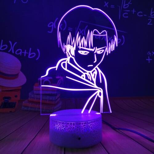 Captain Levi Ackerman Figure Led Night Light for Kids Child Bedroom Decor Nightlight Colorful Table Lamp Attack on Titan Gift