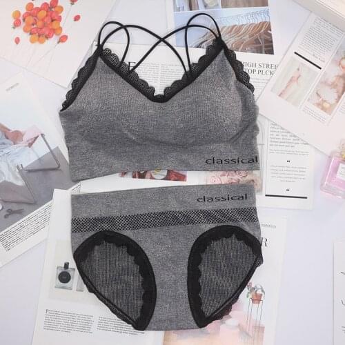 Active Bra and Panty Set Fashion Bras Briefs Lingerie Sets With Pads Women Seamless Lenceria Push Up Bralette Sports Underwear