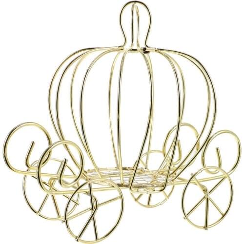 Creative Pumpkin Carriage Decor Golden Candy Box Pumpkin Cart Metal Candy Box Halloween Wedding Pumpkin Cart Metal Candy Box