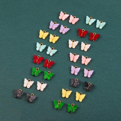 4-10Pcs Multicolor Acrylic Butterfly Pendant Charm Set for Jewelry Making DIY Earrings Necklaces Bracelets Handmade Accessories