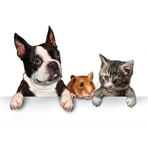 Animal Dog DIY Embroidery 11CT Cross Stitch Kits Needlework Craft Set Cotton Thread Printed Canvas Home Decoration Wholesale