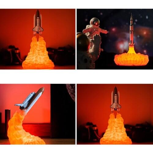 2021 Newest Dropshipping Space Shuttle Lamp and Moon lamps In Night Lights By 3D Print For Space Lovers Rocket Lights