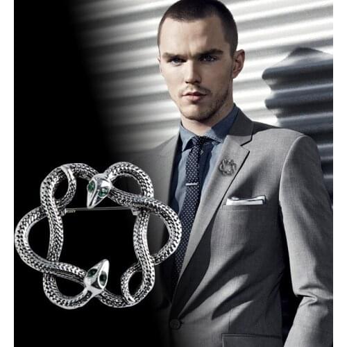 Korean New Fashion Retro Metal Animal Brooch Pin Snake Brooches Mens Badge Lapel Pins Women Shirt Collar Clothing & Accessories