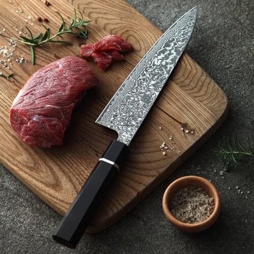 XINZUO 8.5 inch Pro Chef Knives Japanese Damascus Steel High Carbon Stainless Steel Vegetable Santoku Knife Kitchen Knife Brand