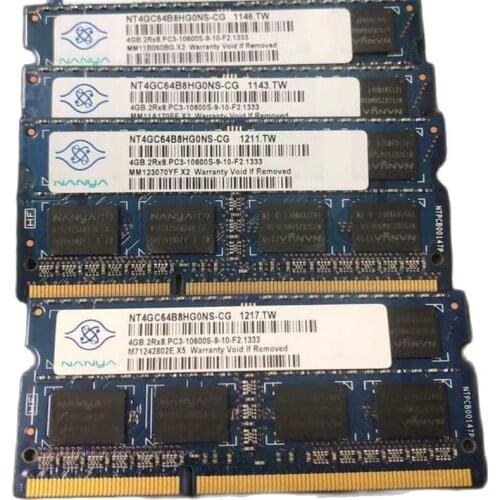 Laptop rams Nanya DDR3 4GB 2RX8 1333MHz PC3-10600S 9-10-F2 204pin Laptop memoria ddr3 4GB 1333MHz computer memory 1.5v