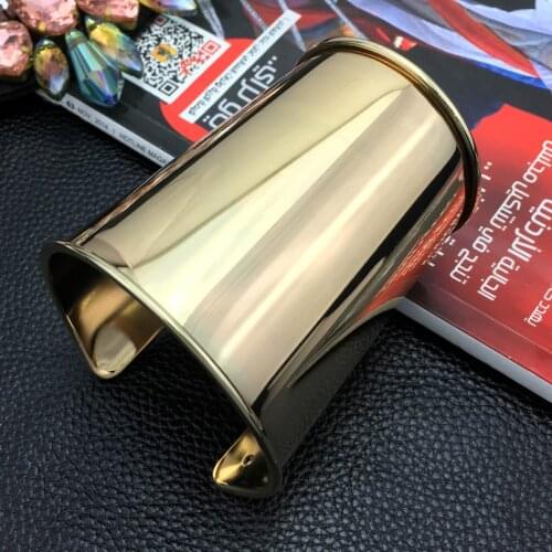 Simple Design Smooth Alloy Cuff Bracelets For Women Statement Jewelry Classic Big Bangle Manchette Accessories UKMOC