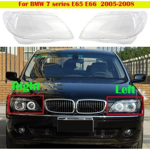 For BMW 7 series E65 E66 730 750 760 Transparent front lampshade Car Headlight Lens glass Cover 2005-2008