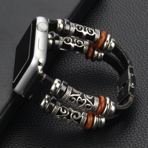 Classical Embossed Ornament Strap for Apple Watch Band Series 6/5/4/3/SE Men/Women Personality Bracelet for iWatch 38/42/40/44MM