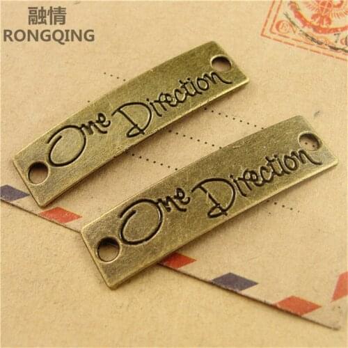 RONGQING 50pcs/pack alloy jewelry Rabbit charm for making jewelry antique bronze diy English suit tiles alloy jewelry