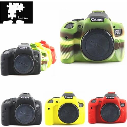Silicone Armor Skin Case Body Cover Protector for Canon EOS 750D Body DSLR Camera ONLY