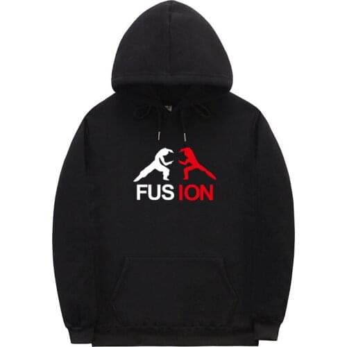 FUSION printing Streetwear Sweatshirts Hoodies Men Hooded Leisure Pullovers Fashionable street style Plush Hooded Sweatshirt