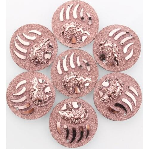 Taidian Rosegold Bear Claw Resin Gems Cabs 25mm Flatback Wholesale Mix Neon Sew On Jewel Rhinestones DIY Accessories 100/150pcs