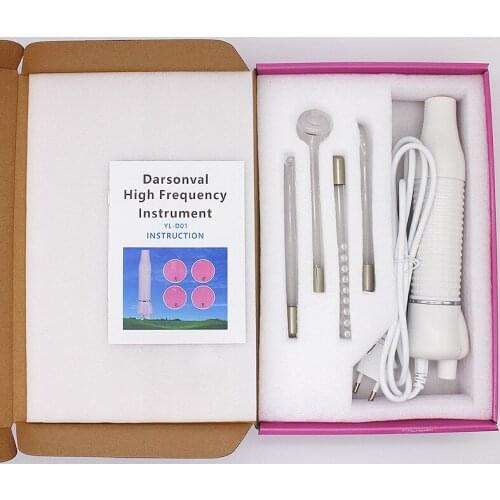 High Frequency Electrode Wand Glass Tube Bactericidal Tag Spot Acne Remover Hair 4 in1 Facial Body Spa Beauty Care Tools