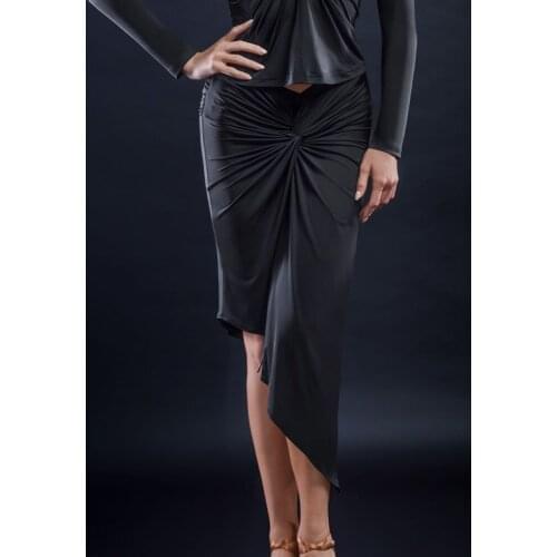 2018 Ballroom Dancing Skirts Practice black blue red Pleated Skirt women Latin Dance Skirt Fringed Robes Dance dress