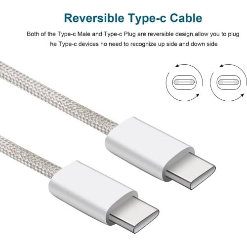 1m 3.3ft USB C to USB C 60W Fast Charging Cable, Type C Charger Cord Compatible with Samsung Galaxy S21 /S20 /Note 20 10, MacB