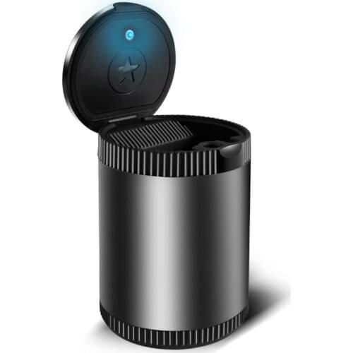 1PC Portable Auto Car Truck LED Cigarette Smoke car Ashtray Blue LED Light Smokeless Ashtray Cigarette Holder Anti-slip Rubber