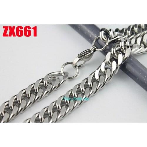 10.6mm big four surface flat NK chain 100% stainless steel necklace Cuba chain fashion chains 20pcs ZX661
