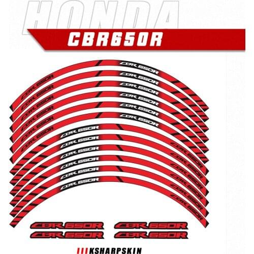 12 Strips Reflective Motorcycle decals Wheels Rim Motorbike Moto Stickers decoration Styling For HONDA CBR650R cbr 650r