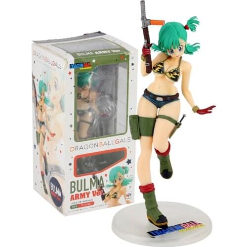 20cm Dragon Ball Z DBZ Anime Bulma with Gun Weapoon Pretty Sexy Kawaii Girl PVC Action Figure Cartoon Model Toy KIds GIft