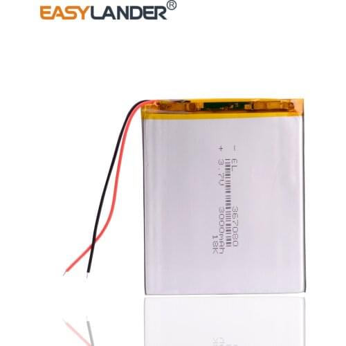 3.7V 407080 3000 mAh lithium ion batteries Polymer Lithium li ion Battery For GPS Tablet PC Speaker E-book MID IPAQ