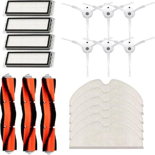 3 Center Brush + 6 Side Brush + 4 Filter + 6 Mop Cloth) for Xiaomi Roborock S5 Max / S6 Maxv / S50 Mi Robot Vacuum Cleaner