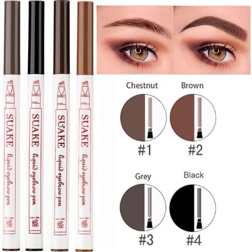 3Pcs Eyebrow Pen 4 Fork Makeup Waterproof 4D Brown Eyebrow Tint Tattoo Cosmetic Long Lasting Natural Make Up Eye Brow Pencil