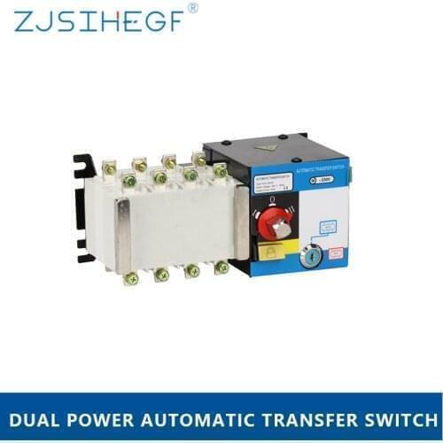 4P 250A ATS Dual Power Automatic Transfer Switch Diesel Generator Parts Electric Control Curcuit Breaker Single Three Phase Ac
