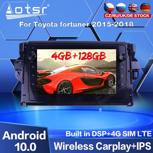 Car DVD Player For Toyota Fortuner 2015 2016 2017 2018 Android Radio Multimedia GPS Navigation Audio Video 128GB Screen Carplay