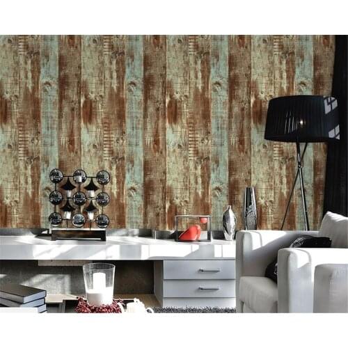 Beibehang Nostalgic classic retro imitation wooden room living pvc study TV 3d wallpaper leisure bar back wall papel de parede