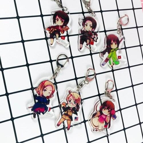 Anime Axis Powers Hetalia APH Cute Acrylic Figure keychain Keyring Decoration Collection Model Toy