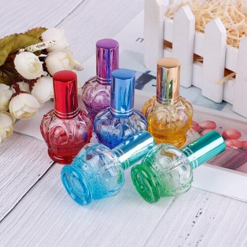 Colorful Glass Spray Perfume Bottle Travel Packaging Bottle Essential Oil Container Cap Nail Polish Bottle 15ml/30ml/50ml