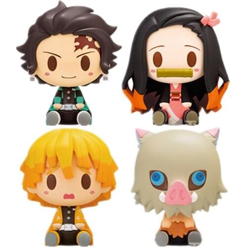 4pcs/lot Anime Demon Slayer Kamado Tanjirou Kamado Nezuko PVC Action Figure