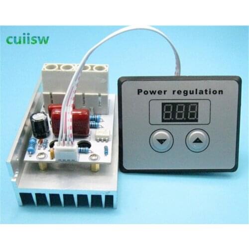 AC 220V 10000W 80A Digital Control SCR Electronic Voltage Regulator Speed Control Dimmer Thermostat + Digital Meters