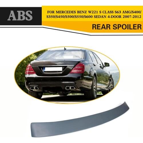 ABS Grey Rear Racing Roof Spoiler Lip Wing for Mercedes S-CLass Benz W221 S63 AMG Sedan 4-Door 2007-2012