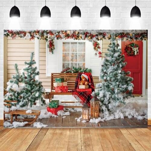 Yeele Photocall Christmas Backdrops Chair Wood Floor Photography Baby Portrait Photographic Background Photozone Photo Studio