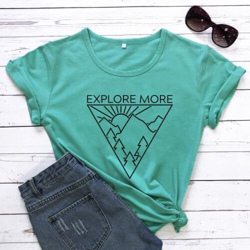 Explore More 100% Cotton T-shirt Aesthetic 90s Tumblr Camping Tshirt Fashion Women Summer Graphic Adventure Top Tee Shirt Femme