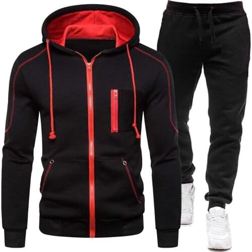 4 Colors Sports Cycling Suit Sweater Suit Mens Outdoor Simple Running Sportswear Fitness Set Hooded Suit Casual Sports Pants