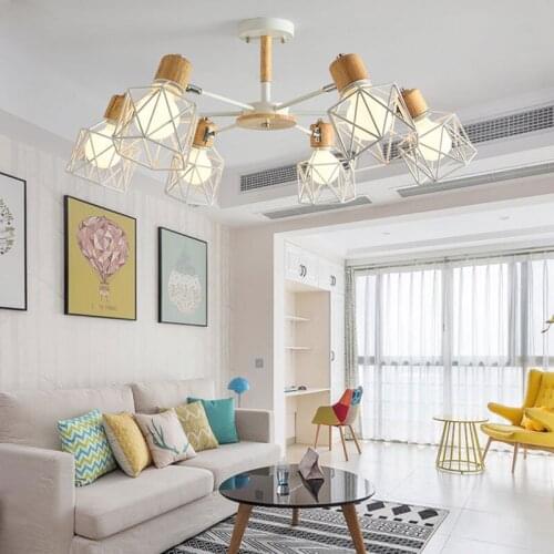 Lustre Wooden white/black Chandelier LED Chandelier Lighting Lustres Para Sala De Jantar Post-modern Home bderoom Lamp 0125