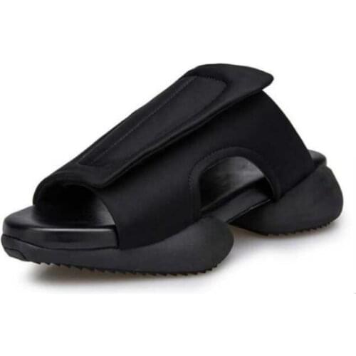 Mens slippers with thick leather soles Horseshoe slipper mens lightweight breathable sandals with a high drag