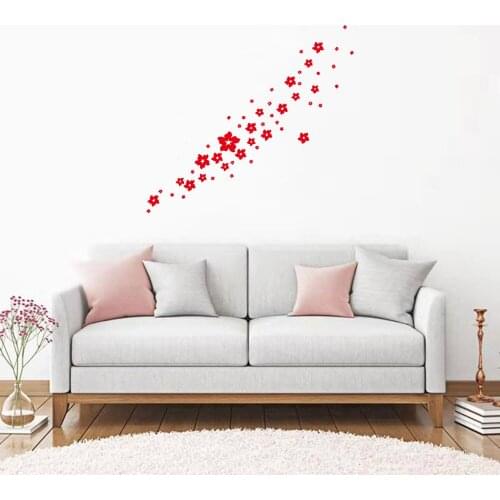 Red Roses Wall Stickers Living Room couple Bedroom home decoration art decals flowers murals sofa background DW4983