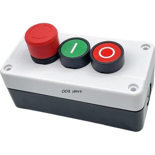 NC Emergency Stop NO Red Green Push Button Switch Station 600V 10A