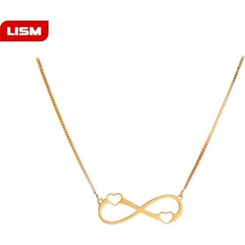 New Fashion Infinity New Fashion Infinity Necklace for Lovers Retro Simple Gold/Silver Color Metal Lucky Number 8 Chain Necklace