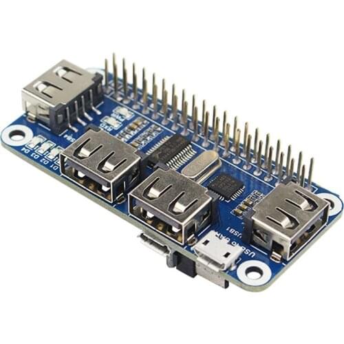 4 Ports USB HUB HAT For Raspberry Pi 3 / 2 / Zero W Extension Board USB To UART For Serial Debugging Compatible With USB2.0/1.1