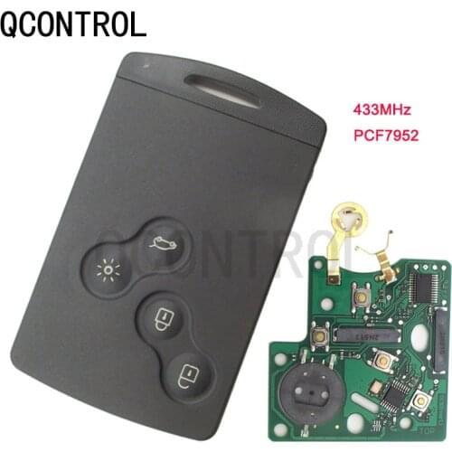 QCONTROL 4 Buttons Car Remote Smart Key for Renault Koleo Scenic 433Mhz with 7952 Chip