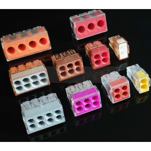 Wire connector PCT-602 604 102 104 building wire terminal block connector 2Pins 4Pins cable connector 0.75-4.0mm2 lead wire link