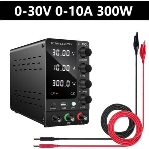 3/4 Digital Display DC switching Lab Power Supply 30v 10a Adjustable Power Source Bench Source LCD Screen Protect Your Eyes
