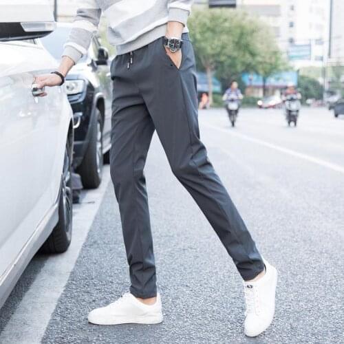 Mens sweatpants mens spring and autumn trousers straight straight loose breathable work fashion health pants casual pants